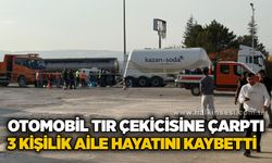 Otomobil tır çekicisine çarptı: 3 kişilik aile hayatını kaybetti