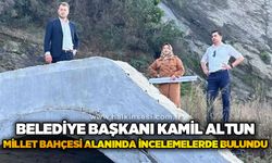 Kilimli Belediye Başkanı Kamil Altun, Millet Bahçesi  alanında incelemelerde bulundu