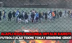 Alaplı-Kozlu maçında ortalık karıştı! İki takım oyuncuları tekme tokat birbirine girdi!..