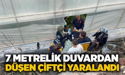 7 metrelik duvardan düşen çiftçi yaralandı