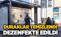 Duraklar temizlendi, dezenfekte edildi