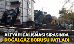 Altyapı çalışması sırasında doğalgaz borusu patladı