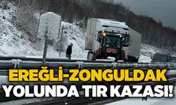 Delihakkı'da tır yan yattı: Trafik durma noktasına geldi
