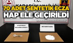 70 adet sentetik ecza hap ele geçirildi