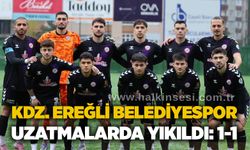 Kdz. Ereğli Belediyespor Uzatmalarda Yıkıldı: 1-1