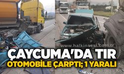 Çaycuma'da tır, otomobile çarptı; 1 yaralı