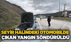 Seyir halindeki otomobilde çıkan yangın söndürüldü