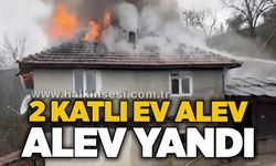 2 katlı ev alev alev yandı