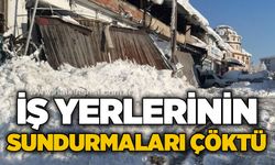 Kar birikintileri iş yerlerinin sundurmalarını çökertti