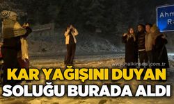 Kar yağışını duyan soluğu burada aldı