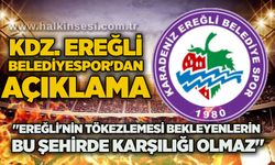 Kdz. Ereğli Belediyespor'dan açıklama