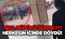 Okul müdürü, sinirlendiği öğrenciyi herkesin içinde darp etti