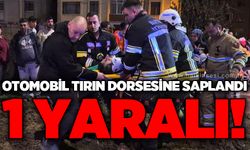 Otomobil tırın dorsesine saplandı:1 yaralı