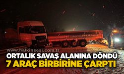 Ortalık savaş alanına döndü: 7 araç birbirine çarptı