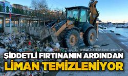 Kozlu Limanı'nda fırtına sonrası temizlik başladı