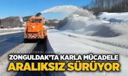Zonguldak’ta karla mücadele aralıksız sürüyor