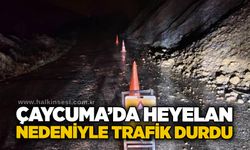 Çaycuma'da heyelan nedeniyle trafik durdu