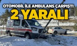 Otomobil ile ambulans çarpıştı: 2 yaralı