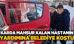 Diyaliz hastasına karda yardım eli Kozlu Belediyesi'nden uzandı