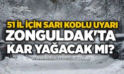 51 il için sarı kodlu uyarı: Zonguldak'ta kar yağacak mı?