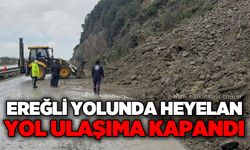 Ereğli - Alaplı yolunda heyelan: Yol ulaşıma kapandı