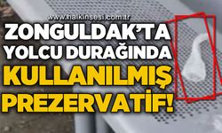 Zonguldak'ta yolcu durağında kullanılmış prezervatif!