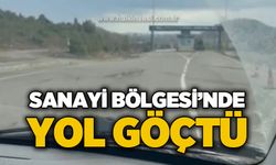 Sanayi bölgesinde yol göçtü