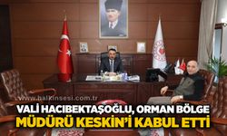 Vali Hacıbektaşoğlu, Orman Bölge Müdürü Keskin’i kabul etti