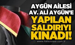 Aygün ailesi Avukat Ali Aygün'e yapılan saldırıyı kınadı!