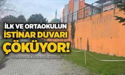 İlk ve ortaokulun istinar duvarı çöküyor!