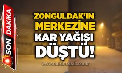 Zonguldak'ın merkezine kar yağışı düştü!