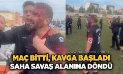 Maç bitti, kavga başladı: Saha savaş alanına döndü
