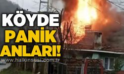 Köyde panik anları: Ev alevlere teslim oldu!