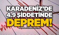 Karadeniz'de 4.9 şiddetinde deprem!