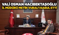Vali Osman Hacıbektaşoğlu, İl Müdürü Metin Vural’ı kabul etti