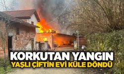 Korkutan yangın: Yaşlı çiftin evi küle döndü