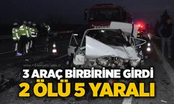 Feci kaza: 3 araç birbirine girdi, 2 ölü 5 yaralı