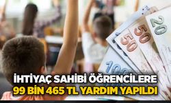 İhtiyaç sahibi öğrencilere 99 bin 465 TL yardım yapıldı