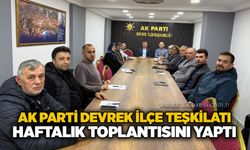 AK Parti Devrek İlçe Teşkilatı haftalık toplantısını yaptı
