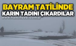 Bayramda kar sürprizi: Vatandaşlar tadını çıkardı