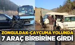 Zonguldak - Çaycuma yolunda 7 araç birbirine girdi