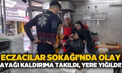 Eczacılar Sokağı'nda yürüyen kadın kaldırıma takılarak yere düştü!