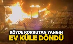 Köyde korkutan yangın: Ev küle döndü
