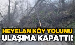 Heyelan, köy yolunu ulaşıma kapattı!