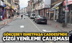 Gökçebey İsmetpaşa Caddesi’nde çizgi yenileme çalışması