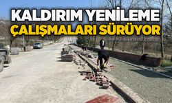 Kaldırım yenileme çalışmaları sürüyor