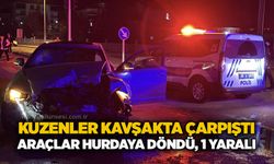 Kuzenler kavşakta çarpıştı: Araçlar hurdaya döndü, 1 yaralı