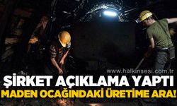 Şirket açıklama yaptı: Maden ocağındaki üretime geçici ara verildi!