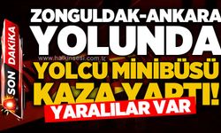Zonguldak - Ankara yolunda yolcu minibüsü kaza yaptı: 2 kişi yaralı