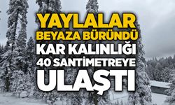 Yaylalar beyaza büründü: Kar kalınlığı 40 santimetreye ulaştı